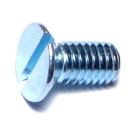 Midwest Fastener M6-1.00 x 12 mm Slotted Flat Machine Screw, Zinc Plated Steel, 10 PK 67935